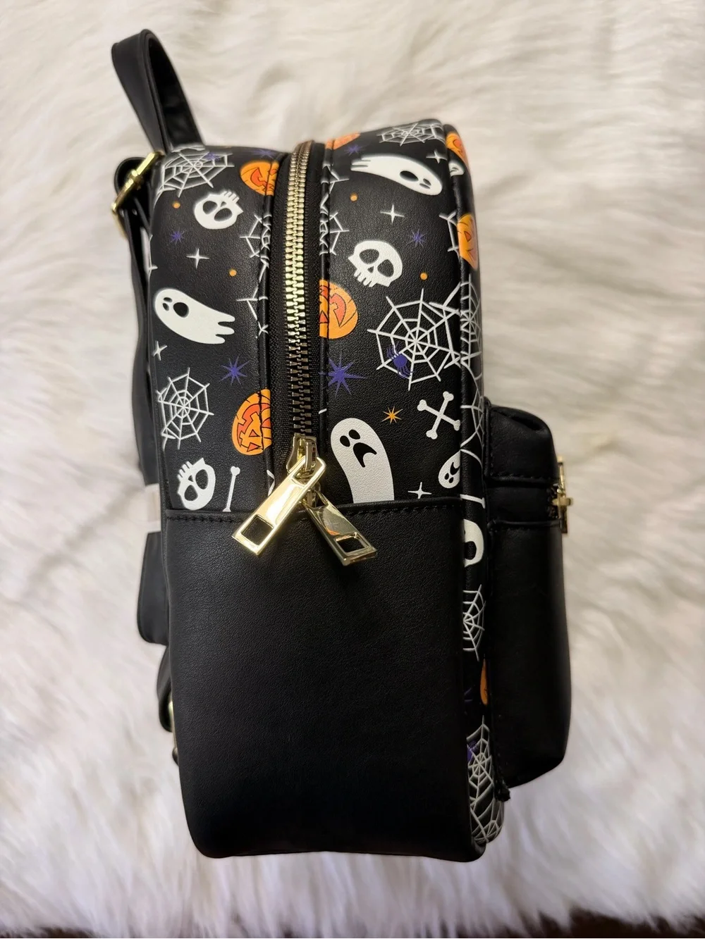 Disney Black Halloween Mickey Mini Backpack with Orange Accents- NWT